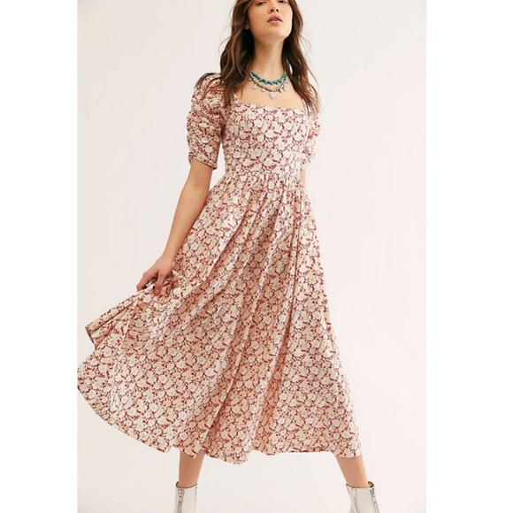 NWT FREE PEOPLE She's a Dream Floral Midi Dress - Picture 10 of 11